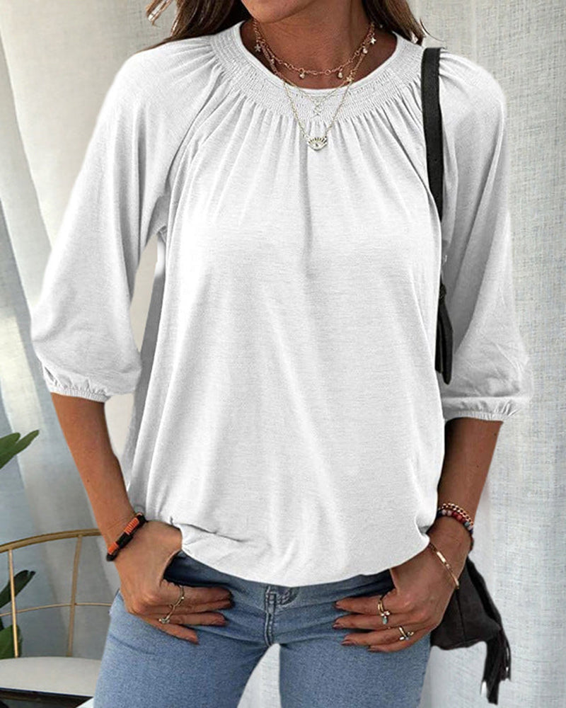 Caitlin - Elegant and Chic Blouse with Bishop Sleeves for Women
