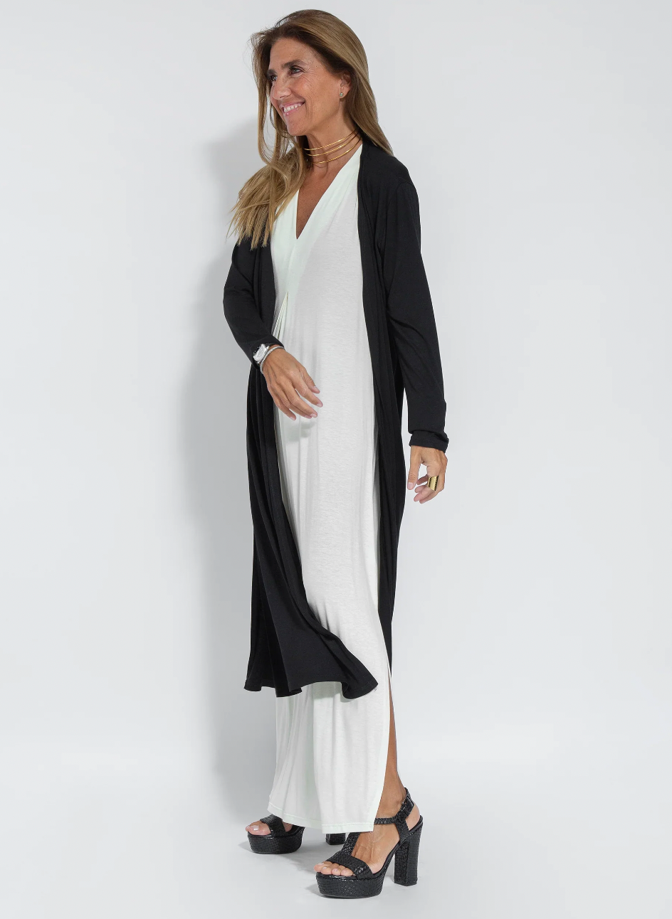 Sienna - Timeless and Refined Long Dress with Vest for Woman