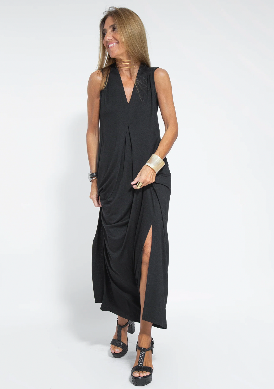 Sienna - Timeless and Refined Long Dress with Vest for Woman