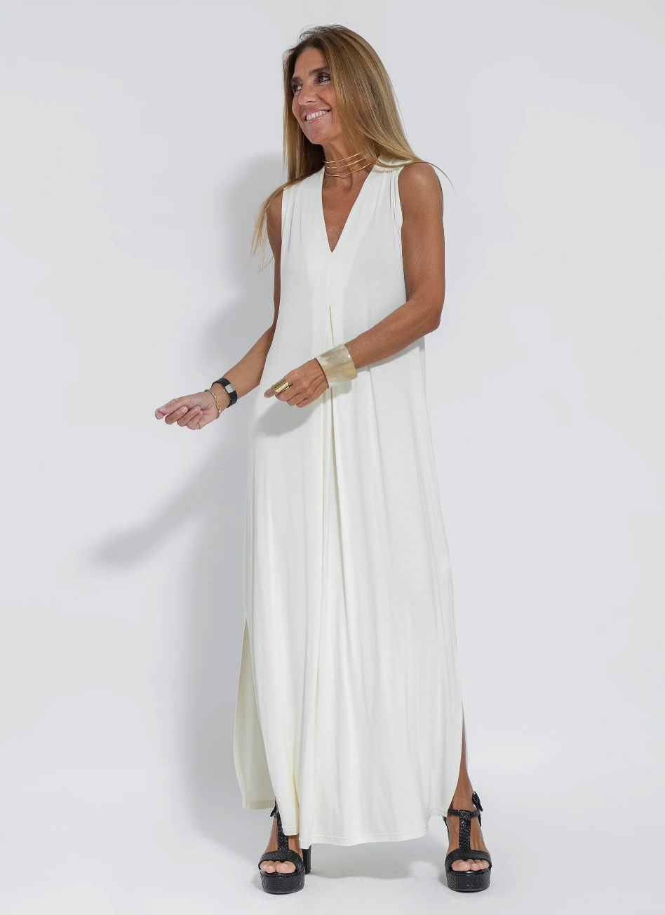 Sienna - Timeless and Refined Long Dress with Vest for Woman