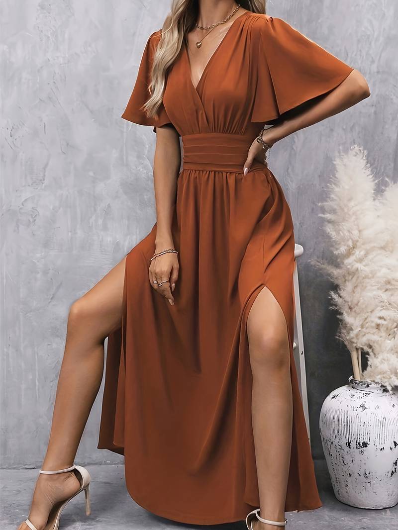 Sage - Stylish and Elegant Dress with High Slit for women