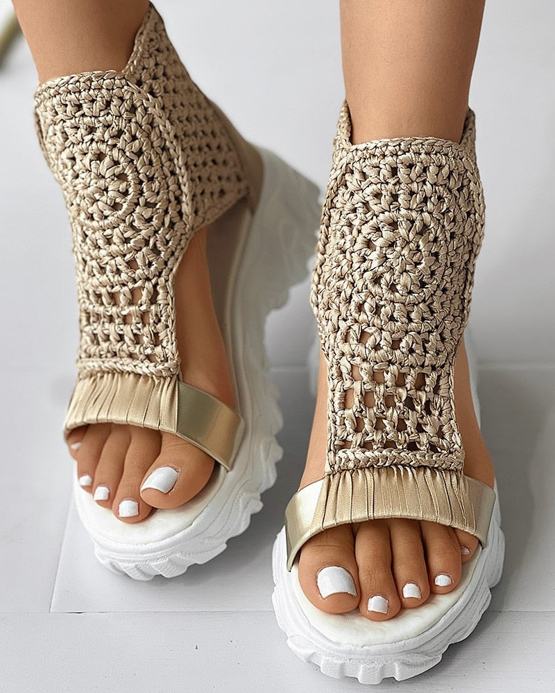 Harriet - Timeless and Elegant Woven Geometric Sandals for Woman