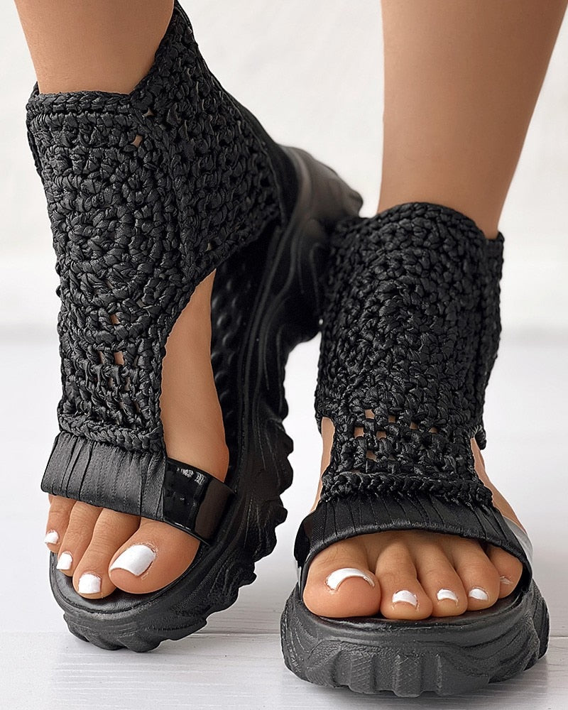 Harriet - Timeless and Elegant Woven Geometric Sandals for Woman