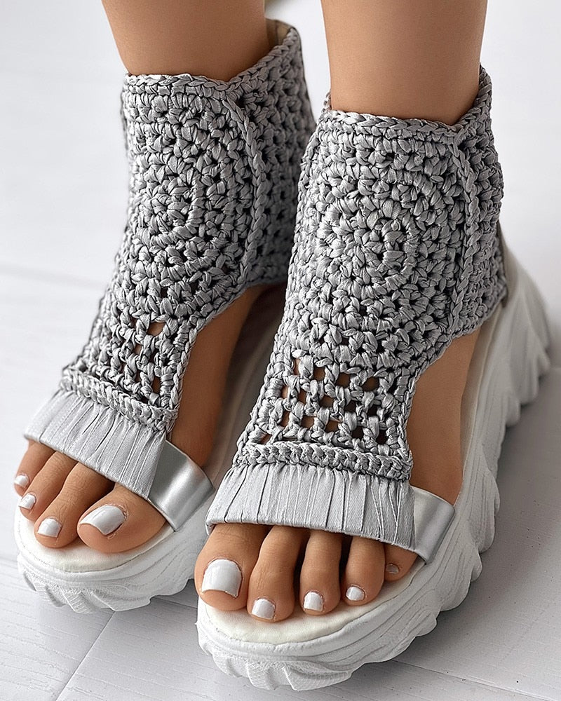 Harriet - Timeless and Elegant Woven Geometric Sandals for Woman