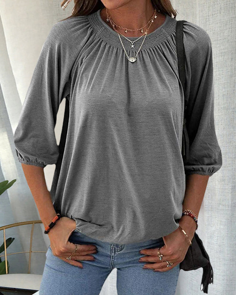 Caitlin - Elegant and Chic Blouse with Bishop Sleeves for Women