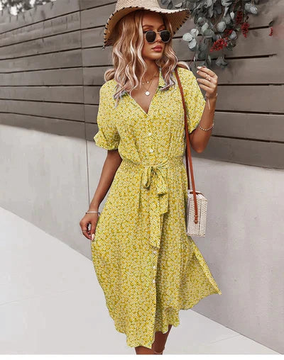 Zara - Elegant and Stylish Summer Floral Print Dress for Woman