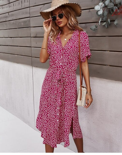 Zara - Elegant and Stylish Summer Floral Print Dress for Woman