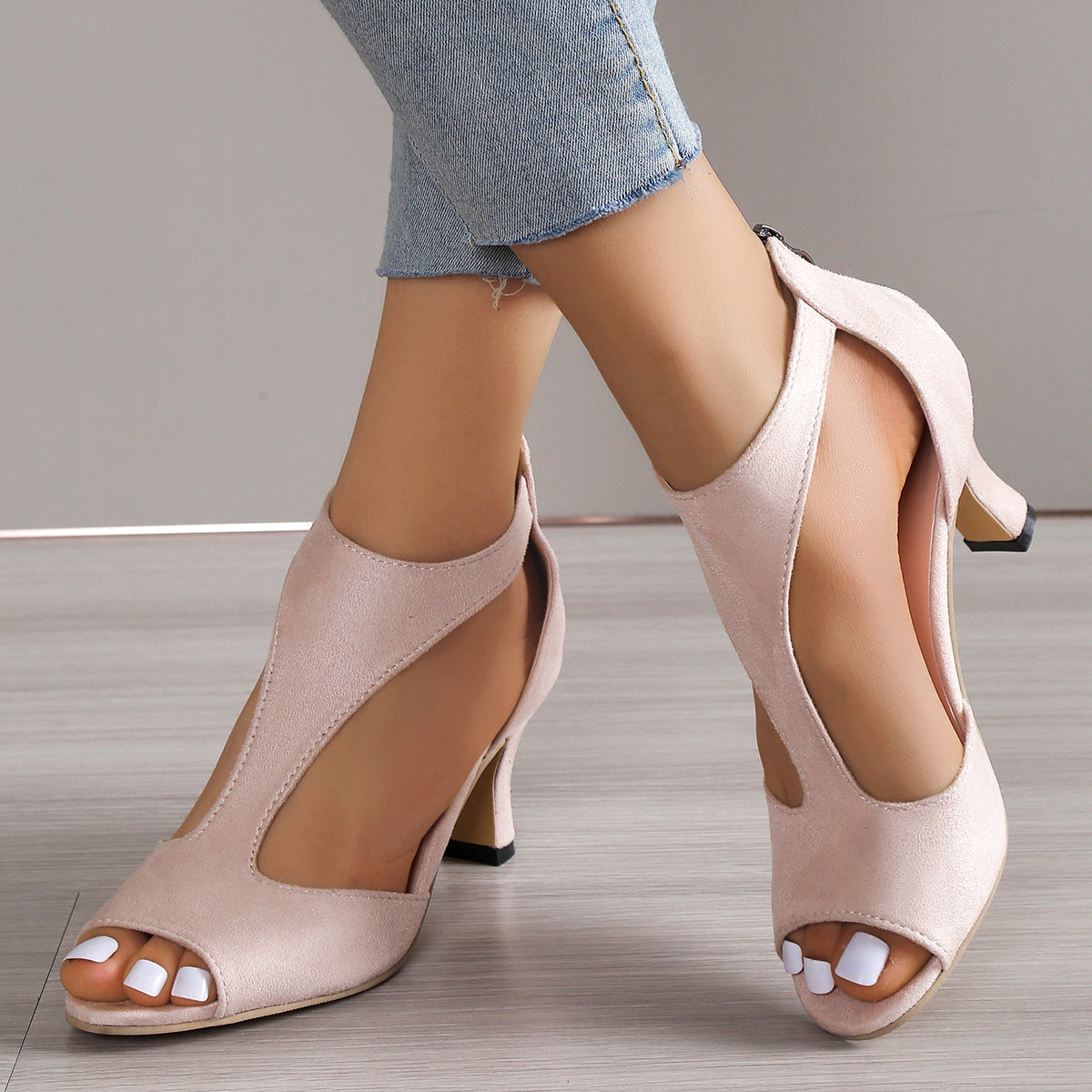 Emma - Timeless and Elegant Heel Peep Toe Sandals for Woman