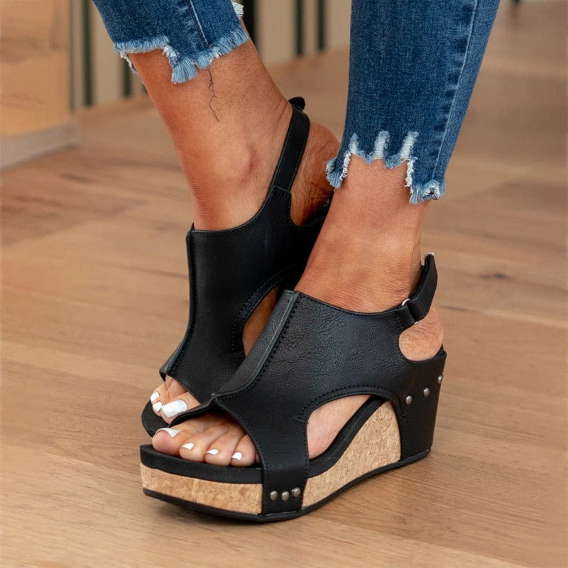 Leah - Stylish and Chic Leather Summer Sandals for Woman