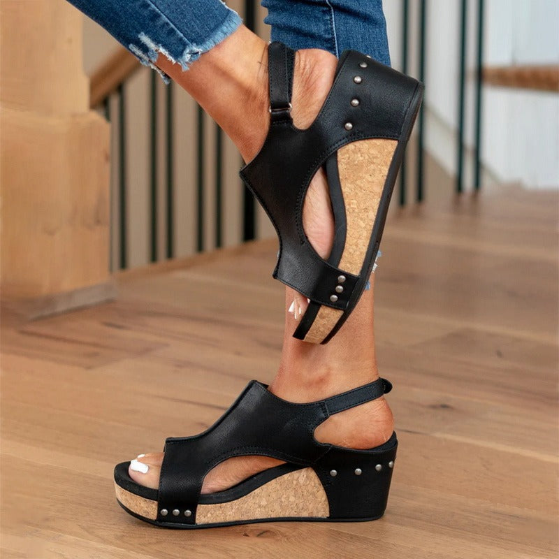 Leah - Stylish and Chic Leather Summer Sandals for Woman