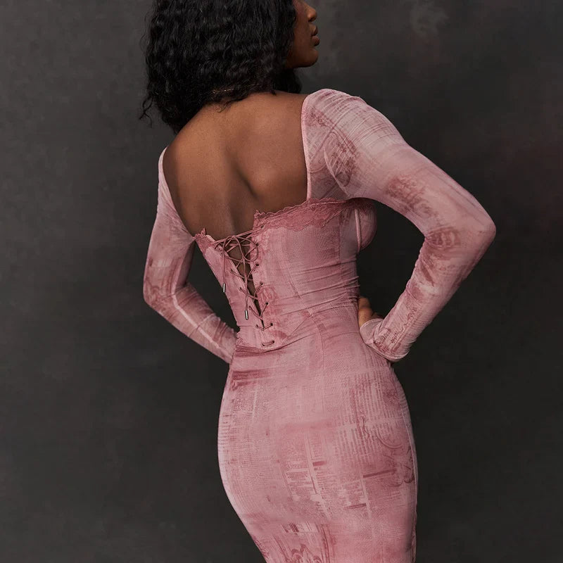 Lily - Elegant and Stylish Pink Dress for Woman